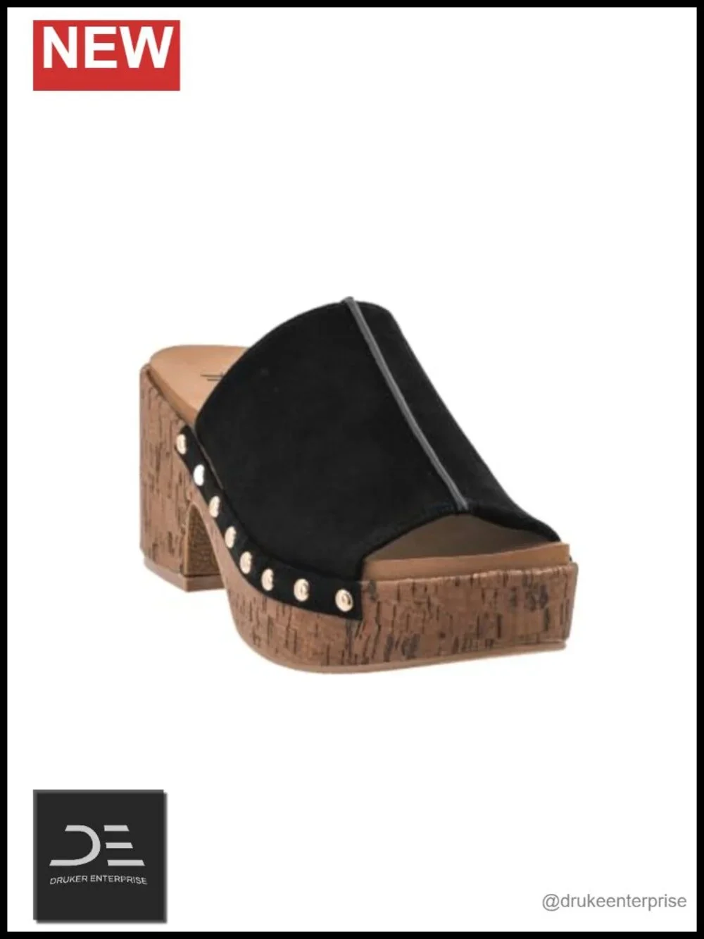Corkys Womens Chunky Heel Sandals - 3.25 Inch Heel, Cork Wrapped Outsole, Slip